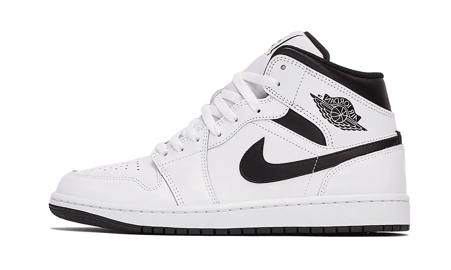 Air jordan 1 mid blanc noir online