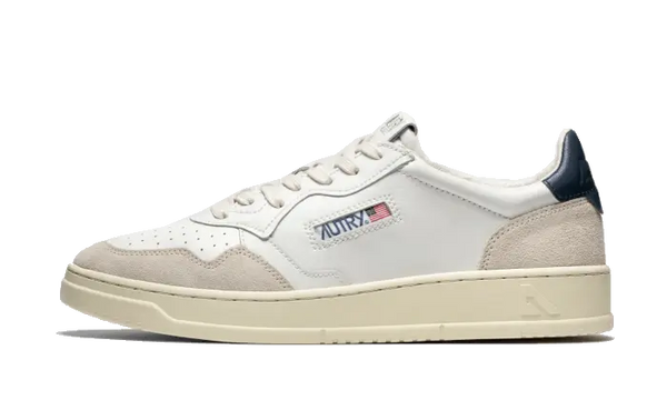 Autry Medalist Leather Suede Low Blanco Azul marino