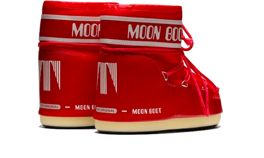 Moon Boot Icon Low Red Nylon