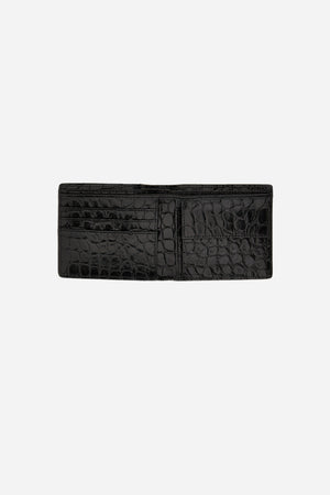 Icon Bifold Wallet W/Coin Pocket In Embossed Croc Calf Leather