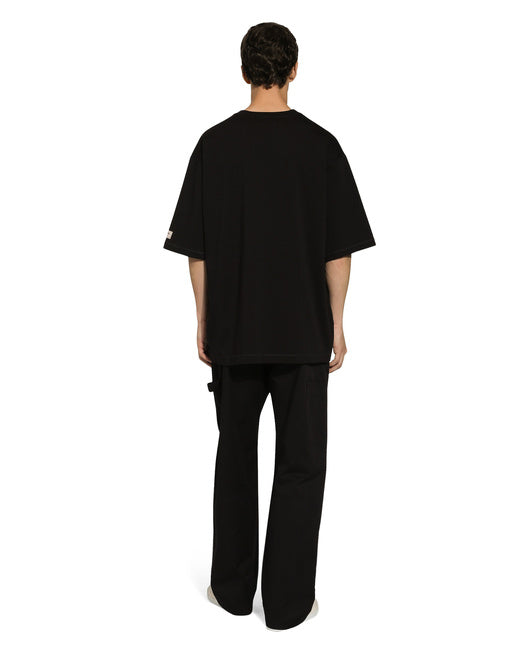 COTTON T-SHIRT WITH DOLCE&GABBANA LOGO PRINT