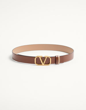 Cintura Reversibile VLogo Signature In Vitello Lucido 30 Mm