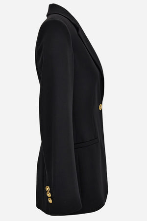 Informal Jacket In Granite Stretch Wool With Barocco Palm Allover Printed Lining