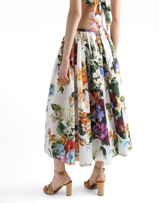 MIDI SKIRT WITH FLOWER BOUQUET PRINT