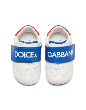 TWO-TONE NAPPA LEATHER SNEAKERS WITH LOGO