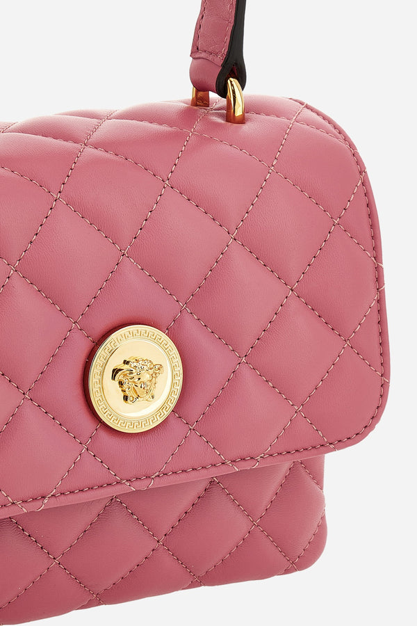 Icon Mini Top Handle In Quilted Lamb Leather