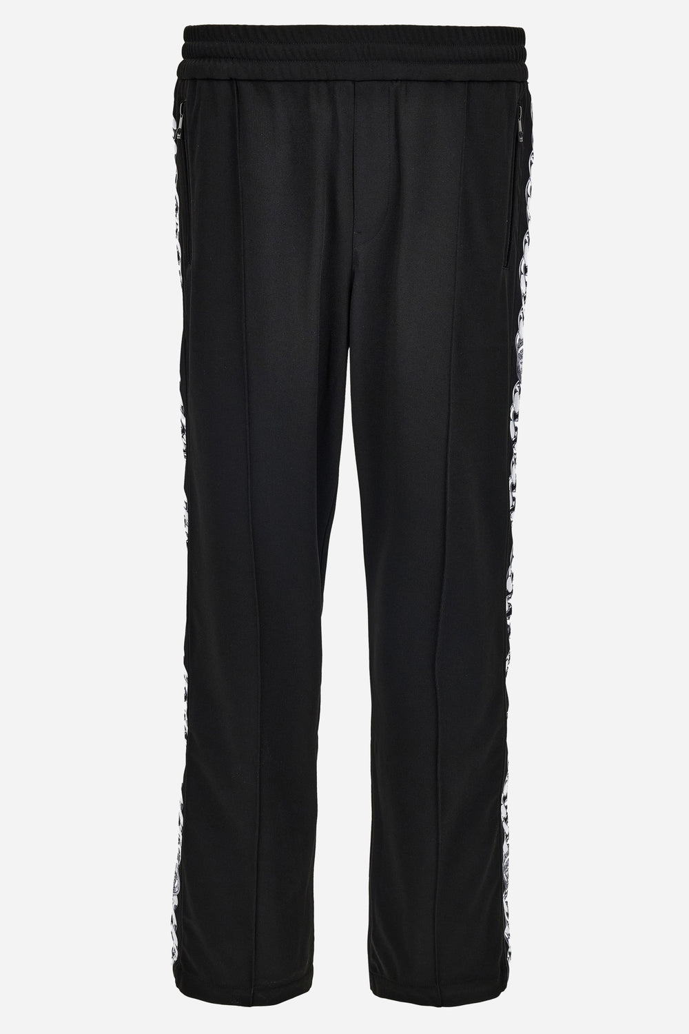 Sweatpant In Compact Techno Jersey Fabric-Chain Print Inserts