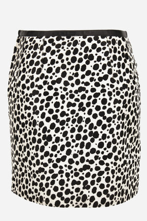 Skirt Leather In Dalmatian Effect Calf Leather