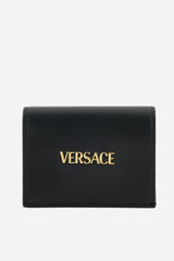 Versace Tag Bifold Wallet In Calf Leather