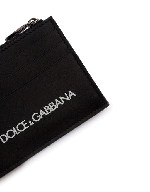 CALFSKIN CARD HOLDER WITH PRINTED LOGO