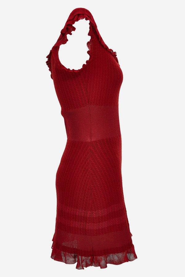 Knit Dress In Micro Cable Wool Blend