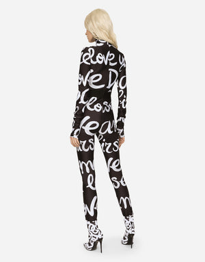 JERSEY LEGGINGS WITH DG LOVE YOURSELF PRINT