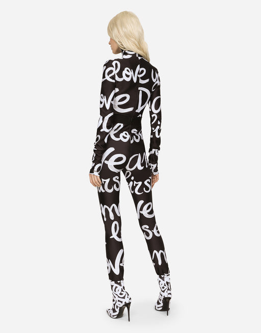 JERSEY LEGGINGS WITH DG LOVE YOURSELF PRINT