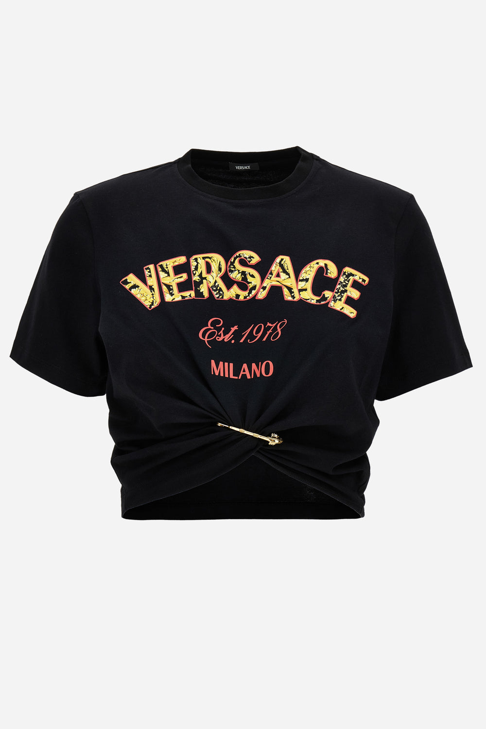 T-Shirt In Jerey Fabric With Versace Milano Barocco 92 Print