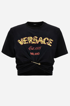T-Shirt In Jerey Fabric With Versace Milano Barocco 92 Print