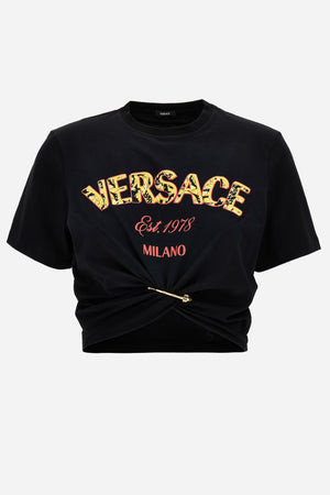 T-Shirt In Jerey Fabric With Versace Milano Barocco 92 Print