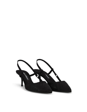CORSET-STYLE SATIN SLINGBACKS