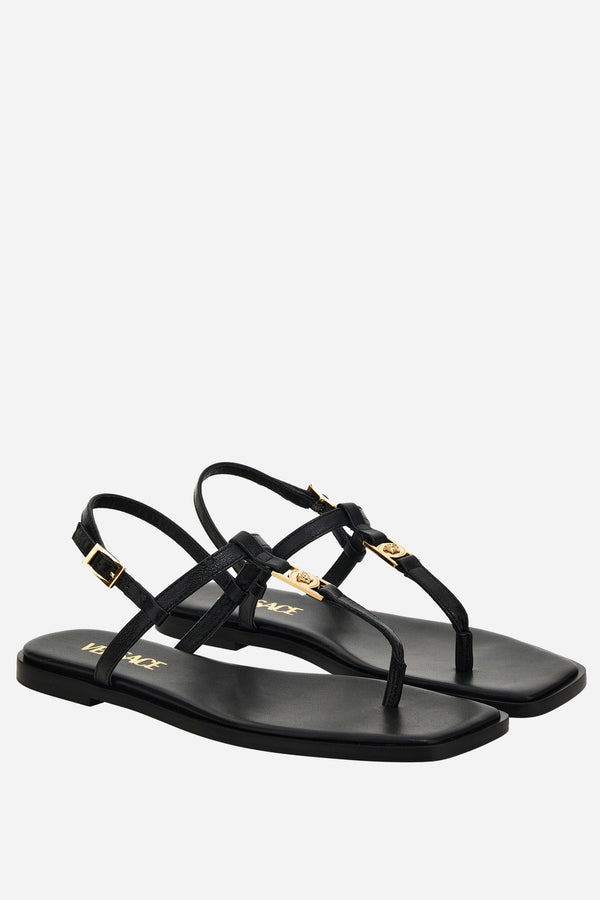 Medusa Lock Sandal  In Shiny Calf Leather-Metal Hardware
