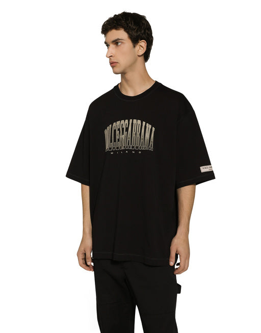 COTTON T-SHIRT WITH DOLCE&GABBANA LOGO PRINT