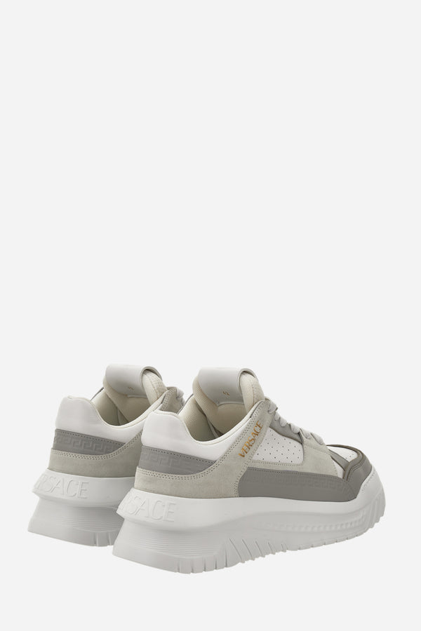 Oversize Court Sneaker In Calf Leather-Fabric