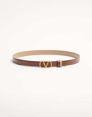 Cintura Reversibile VLogo Signature In Vitello Lucido 20 Mm