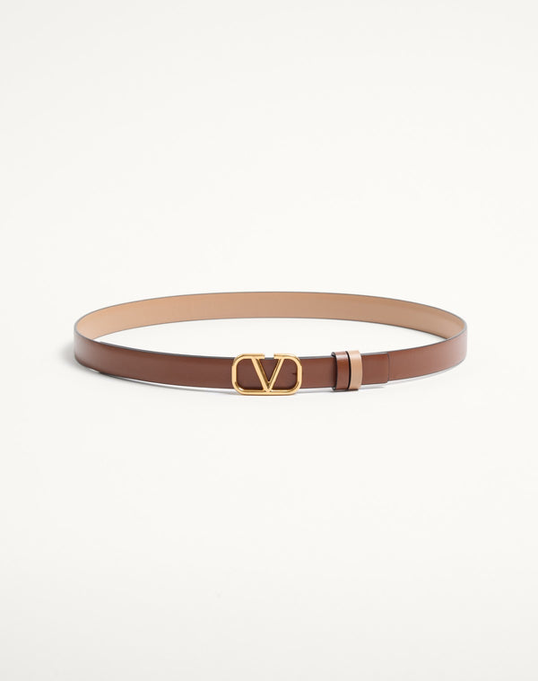 Cintura Reversibile VLogo Signature In Vitello Lucido 20 Mm