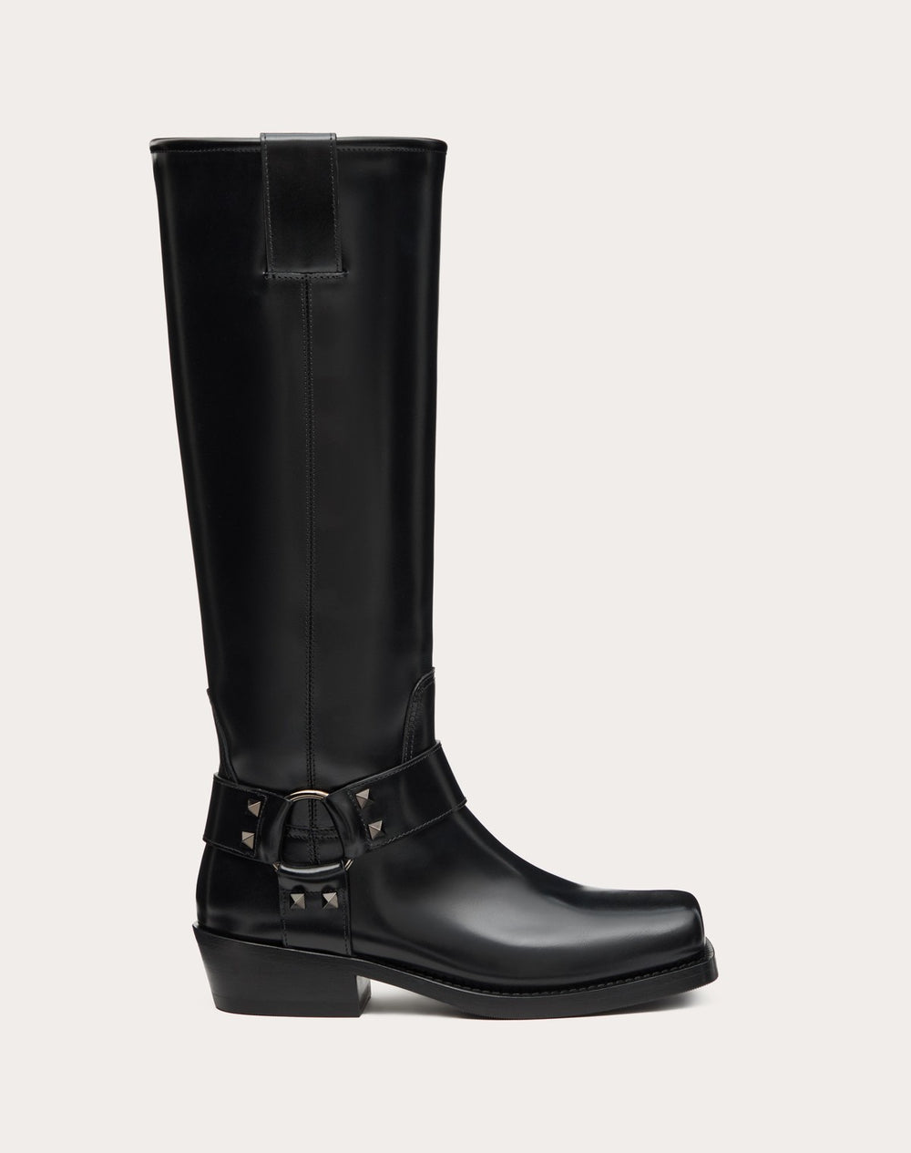 Stivale Biker Rockstud In Vitello 40Mm