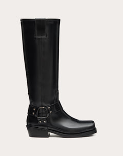 Stivale Biker Rockstud In Vitello 40Mm