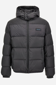 Down Jacket/Vest In Plain Technical Fabric + Versace Print
