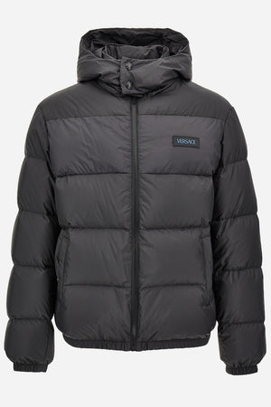 Down Jacket/Vest In Plain Technical Fabric + Versace Print