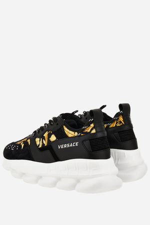 Chain Reaction Sneaker In Suede-Barocco Print Fabric