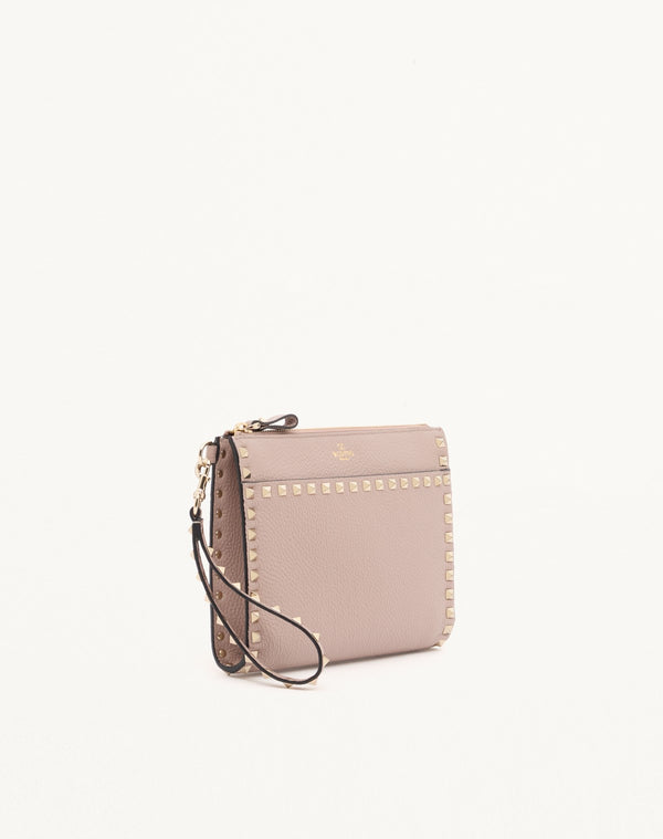 POUCH ROCKSTUD IN VITELLO GRANATO