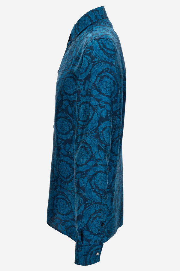 Informal Shirt In Silk Twill Print Barocco 92 Allover