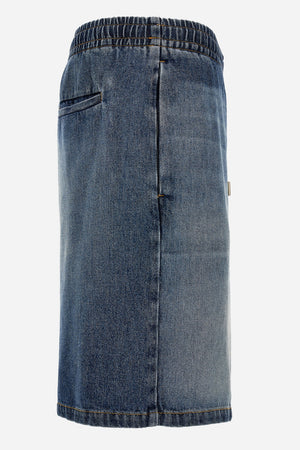 Short Denim In Dirty Indigo Wash Denim