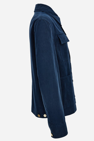 Blouson Denim In Solid Canvas Fabric Tie-Dyed