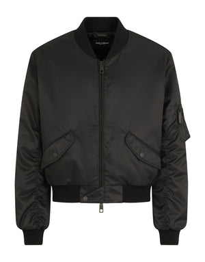 NYLON JACKET WITH BRANDED PLATE