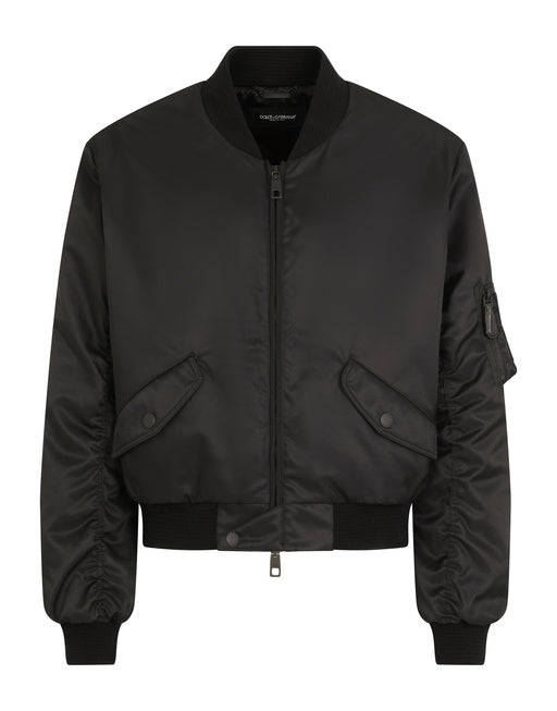 NYLON JACKET WITH BRANDED PLATE