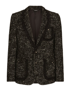 ALPACA AND WOOL RUSH-STITCH SINGLE-BREASTED JACKET