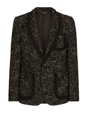 ALPACA AND WOOL RUSH-STITCH SINGLE-BREASTED JACKET