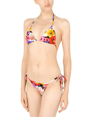 GARDEN-PRINT TRIANGLE BIKINI
