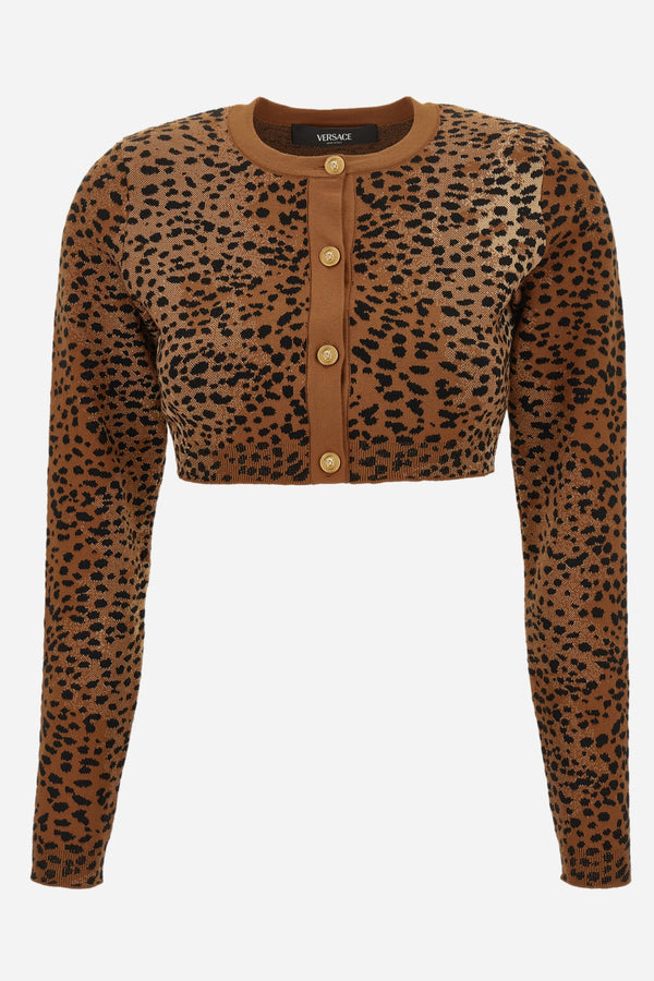 Knit Sweater In Leopard Jacquard Viscose