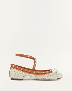 Ballerina Rockstud Con Ricamo Crochet