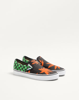 Sneaker Slip-On Valentino Garavani And Vans In Tessuto Con Stampa VLogo Checkerboard E Stampa Tropical Leaves