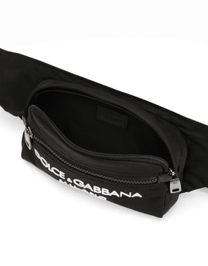 SMALL NYLON BELT BAG WITH RUBBERIZED LOGO
