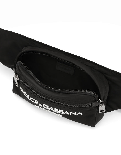 SMALL NYLON BELT BAG WITH RUBBERIZED LOGO