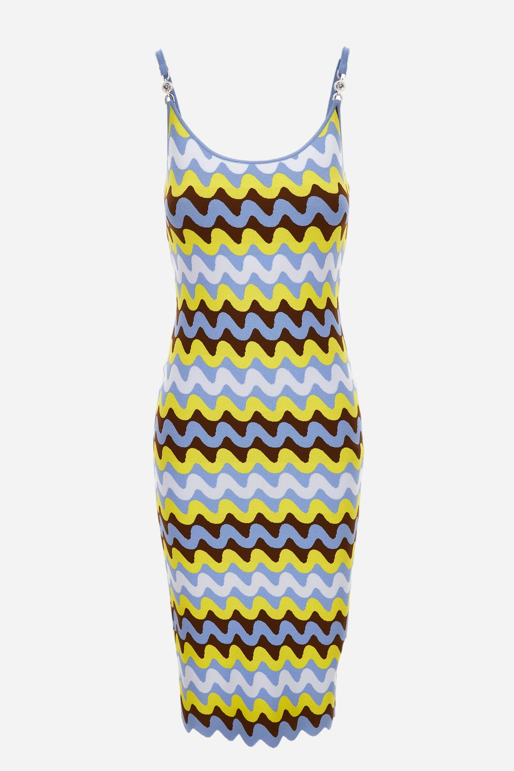 Knit Dress In Wave Compact Stretch Viscose