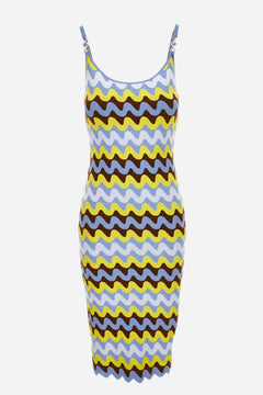Knit Dress In Wave Compact Stretch Viscose
