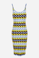 Knit Dress In Wave Compact Stretch Viscose