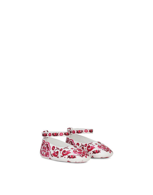PRINTED NAPPA LEATHER BALLET FLATS