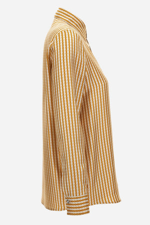 Formal Shirt In Pinstripe Chain On Responsible Silk Twill
